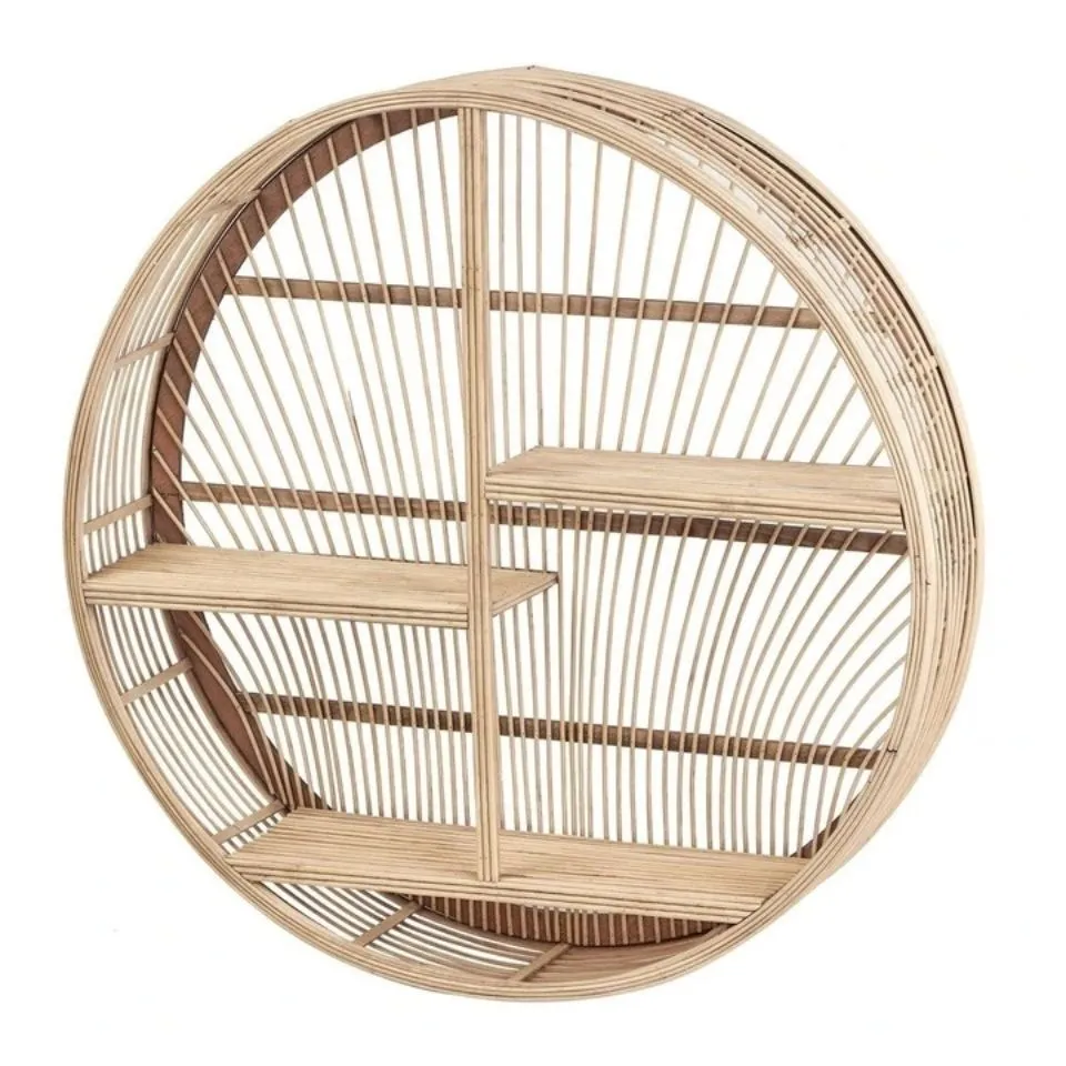Rattan Round Wall Shelf Handicraft