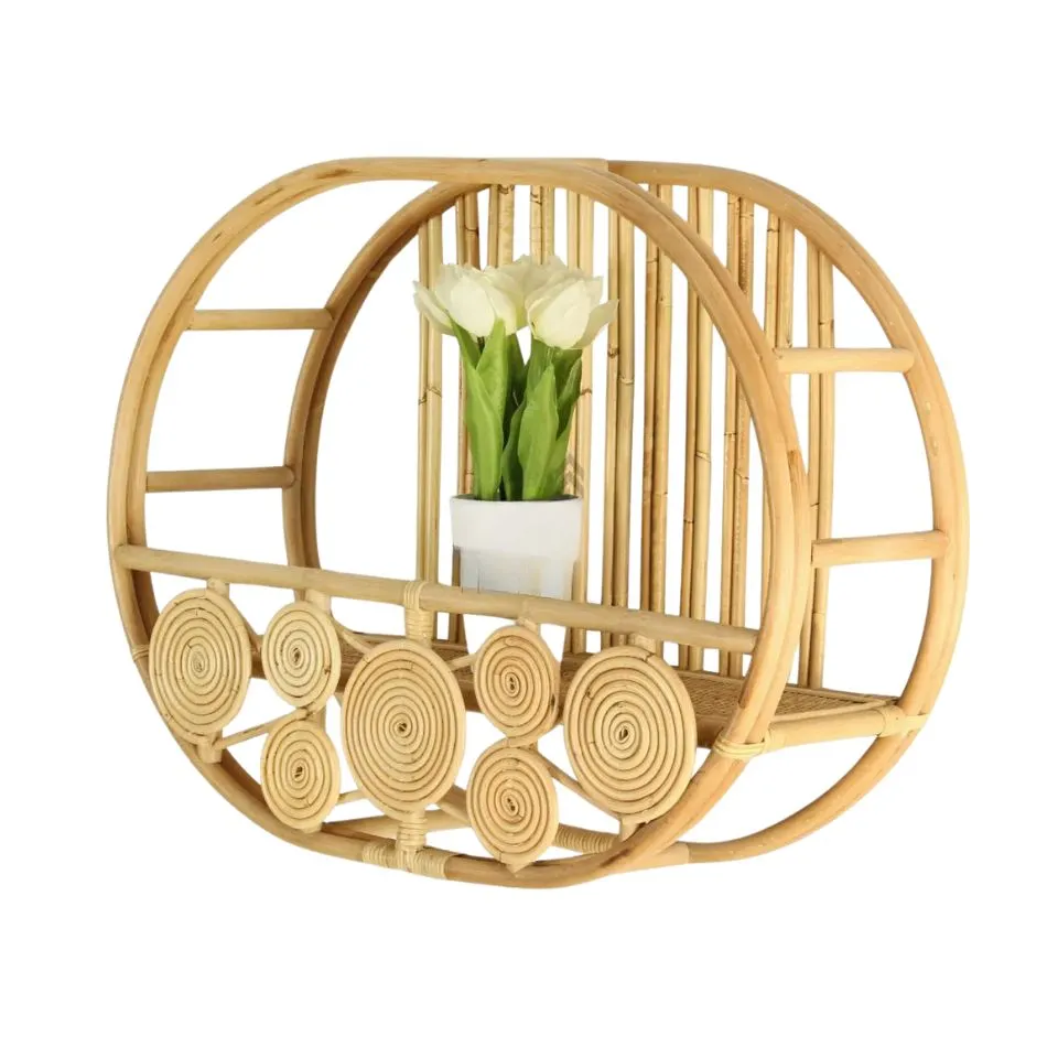 Rattan Round Wall Shelf OEM