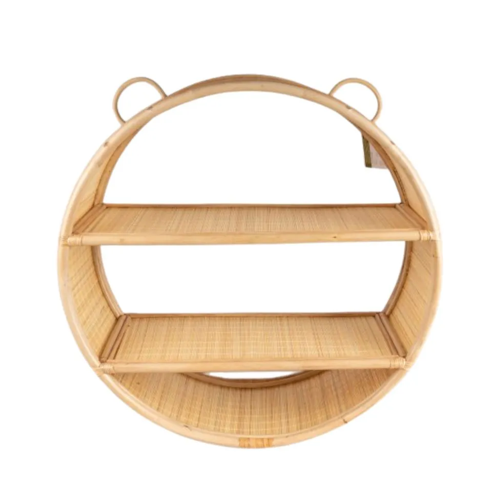 Rattan Round Wall Shelf Custom