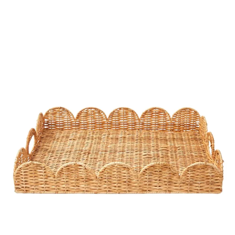 Rattan Scalloped Tray Hight Quality