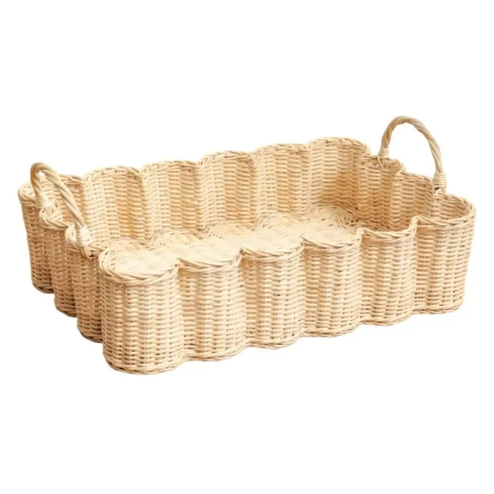 Rattan Scalloped Tray Custom