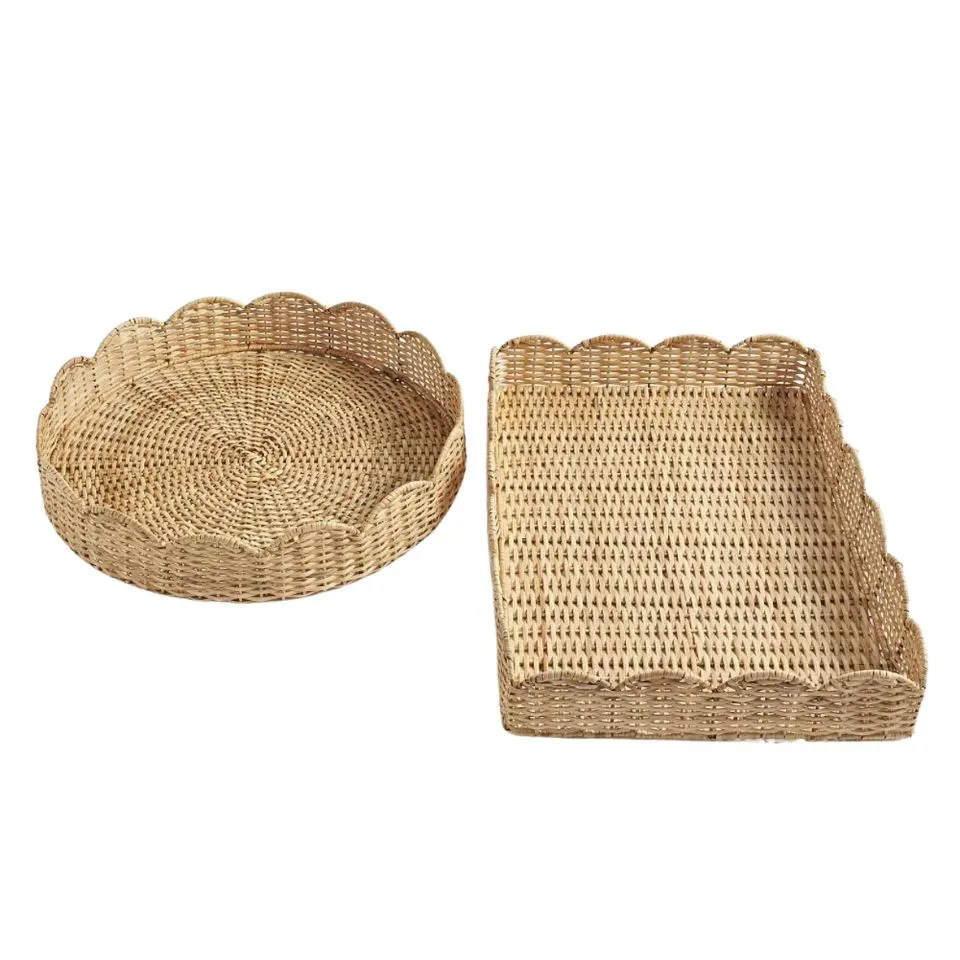 Rattan Scalloped Tray Manufacturer