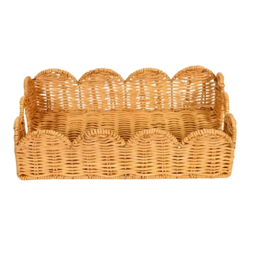 Rattan Scalloped Tray Vietnam