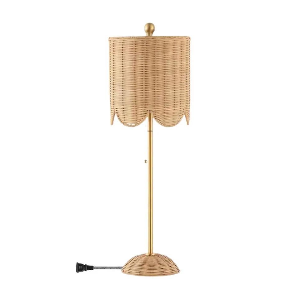 Rattan Shade Table Lamp Handicraft