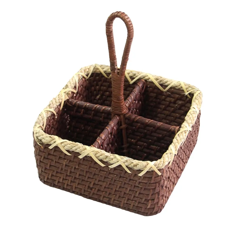 Rattan Square Flatware Caddy Wholesaler