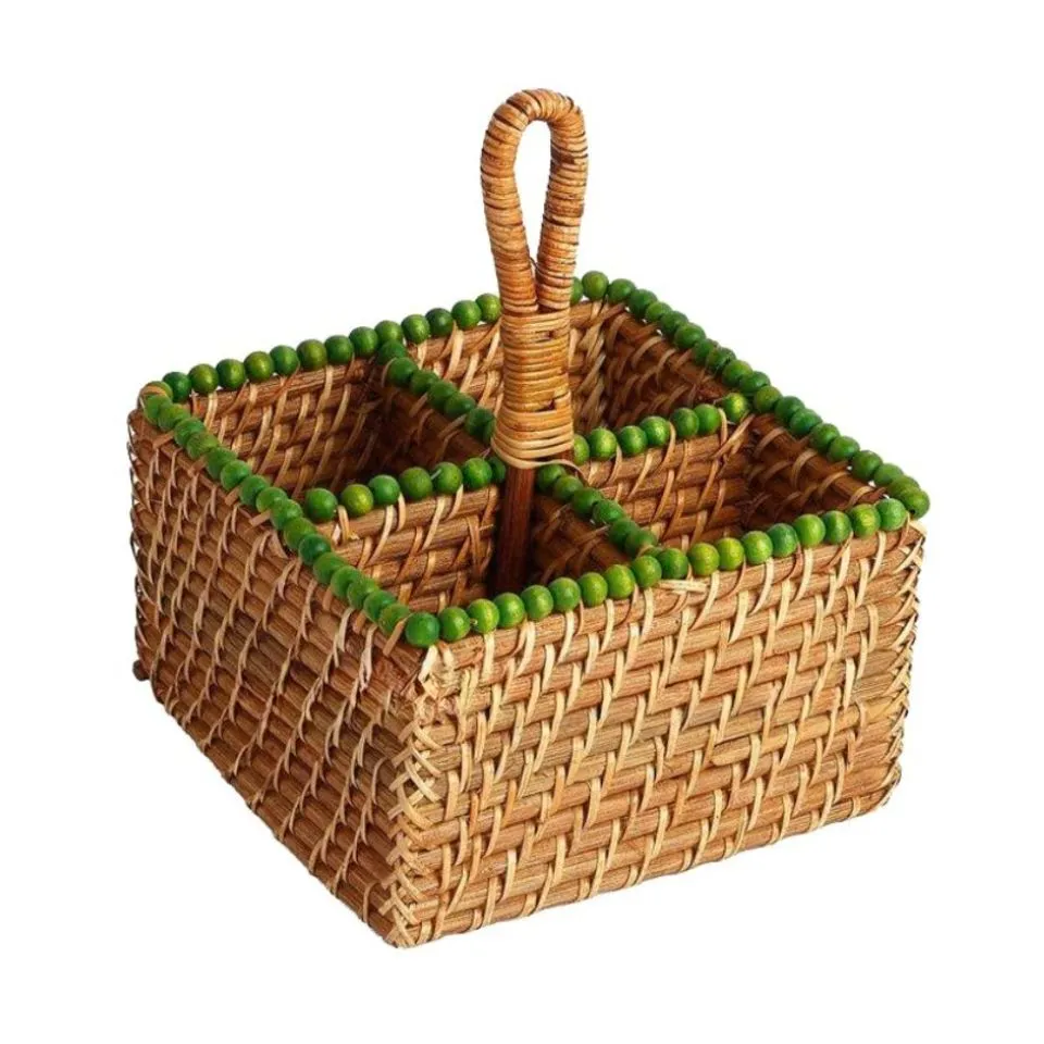 Rattan Square Flatware Caddy Short Lead Time
