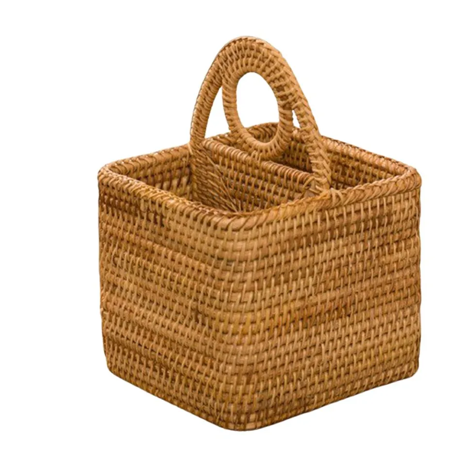 Rattan Square Flatware Caddy Manufacturer