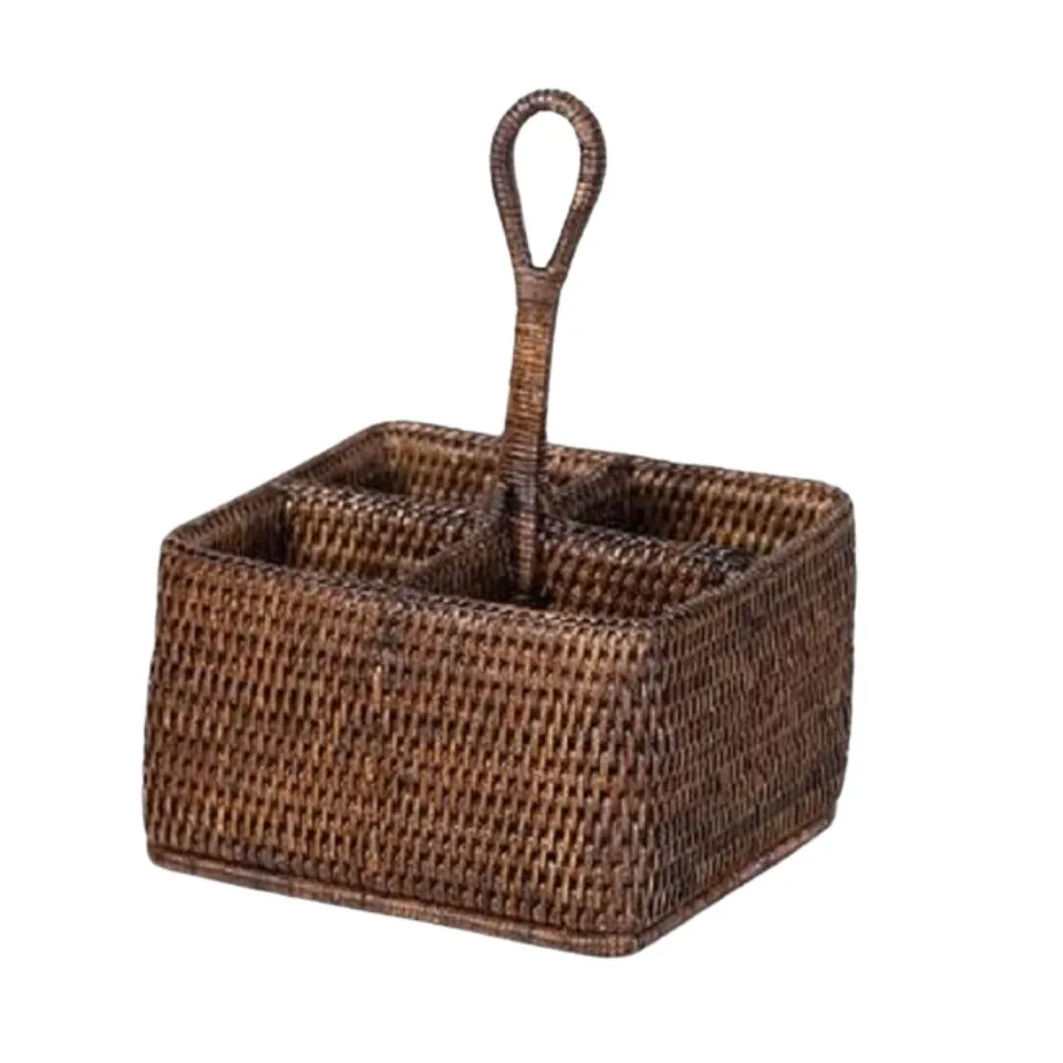 Rattan Square Flatware Caddy Handicraft