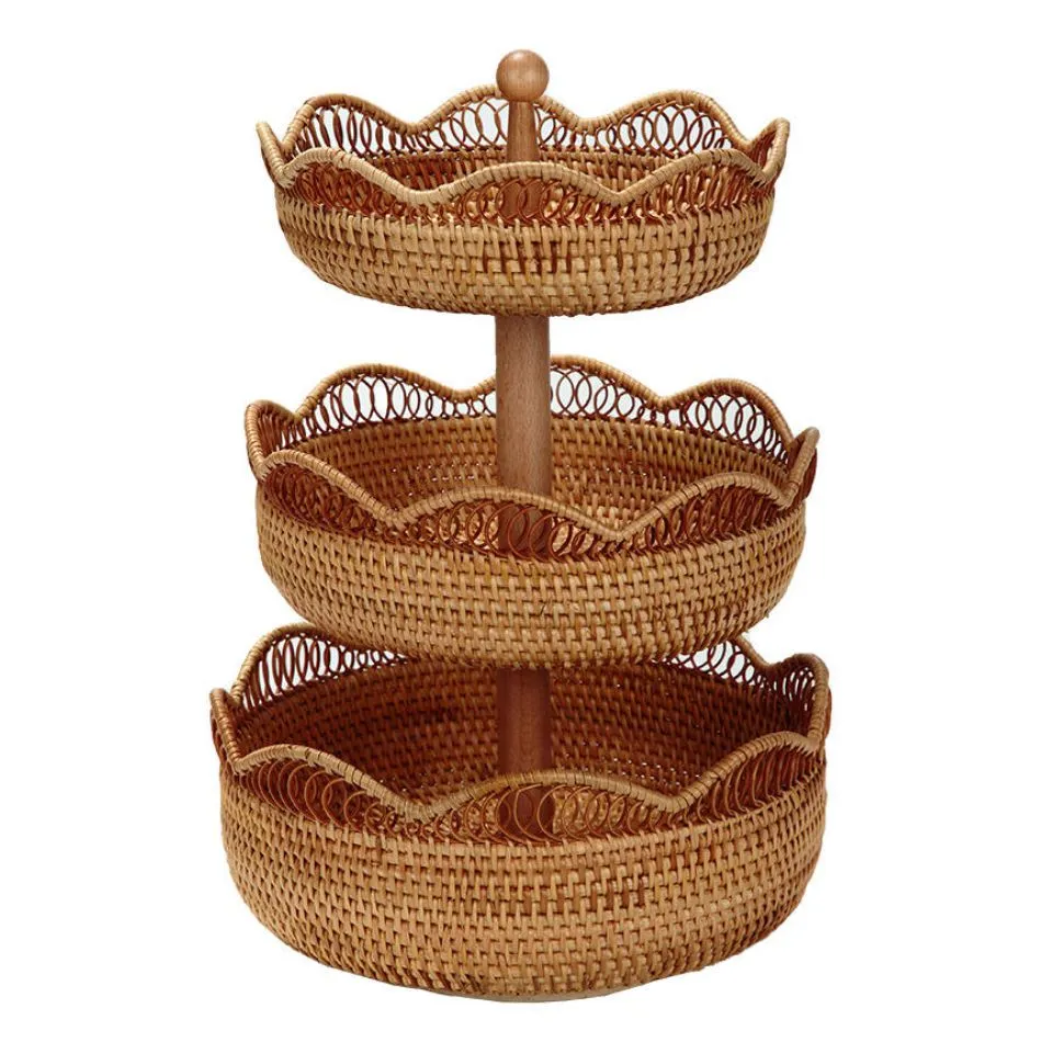Rattan Tiered Tray Low Moq