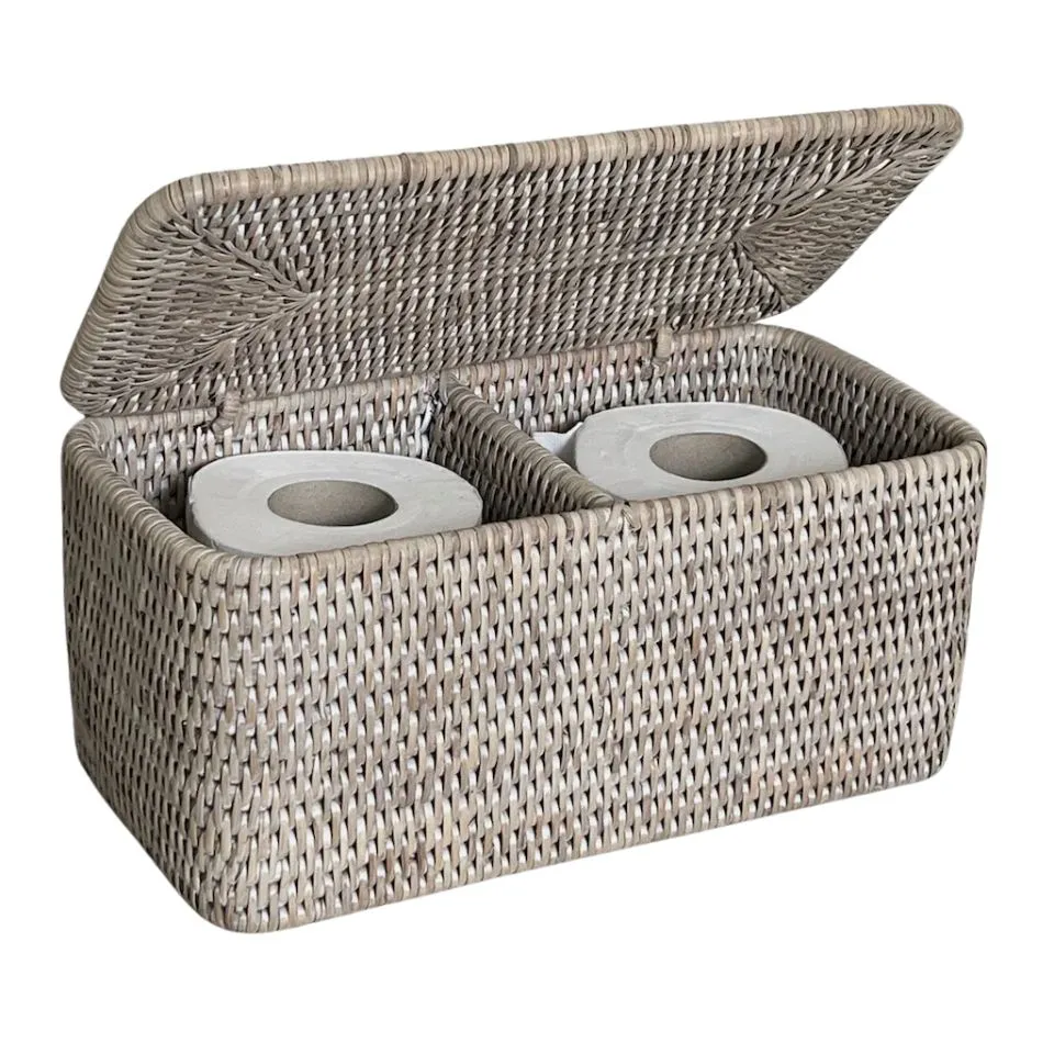 Rattan Toilet Roll Holder Private Label