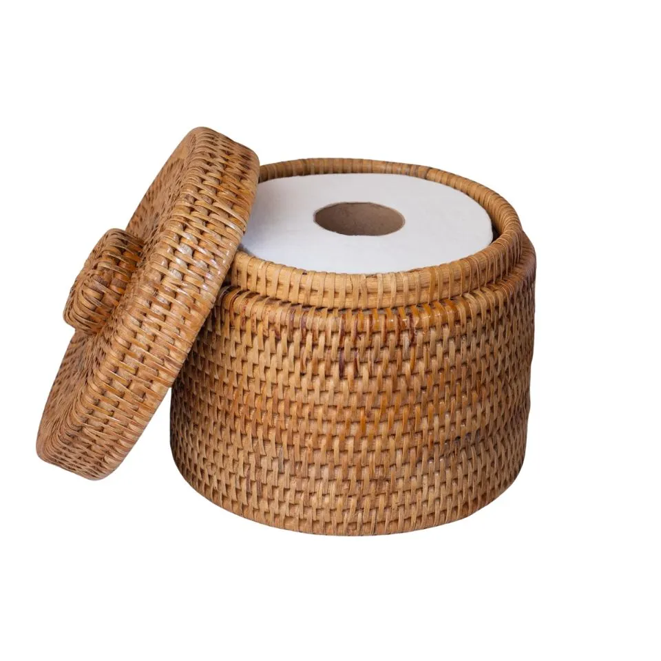Rattan Toilet Roll Holder Handicraft
