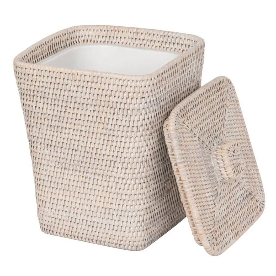 Rattan Trash Basket With Lid Low Moq
