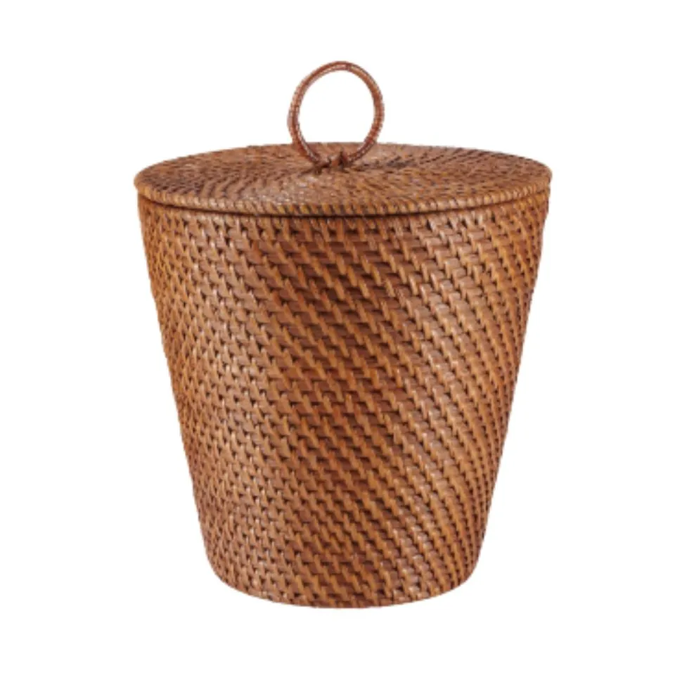 Rattan Trash Basket With Lid Short Lead Time