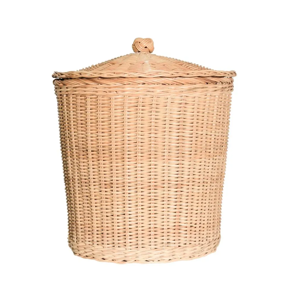 Rattan Trash Basket With Lid Vietnam