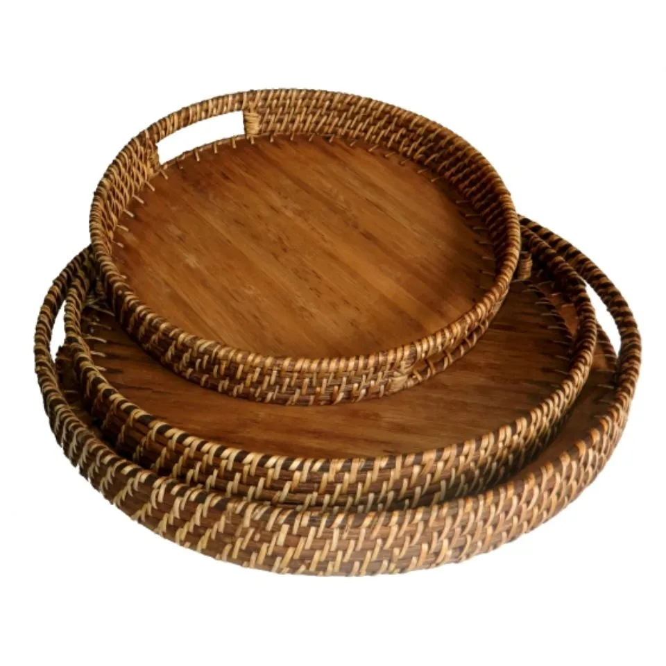 Rattan Tray With Bamboo Bottom Short Lead Time