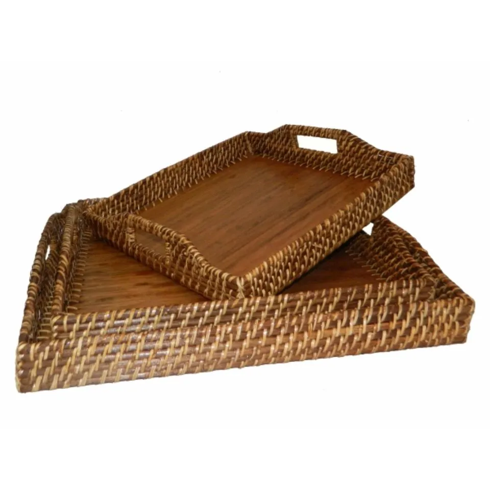Rattan Tray With Bamboo Bottom Handicraft