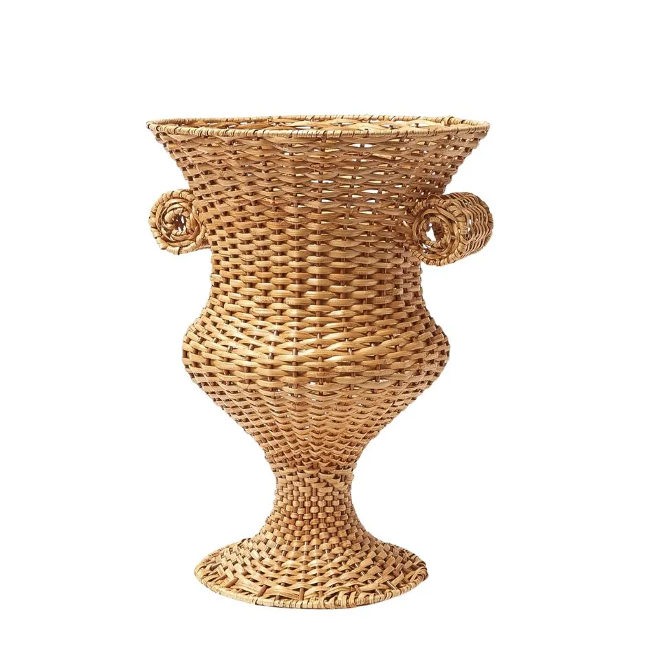 Rattan Urn Vase Table Decor Handicraft