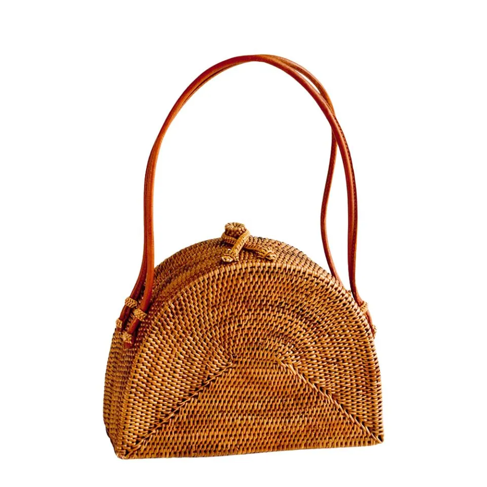 Rattan Woven Shoulder Bag Private Label