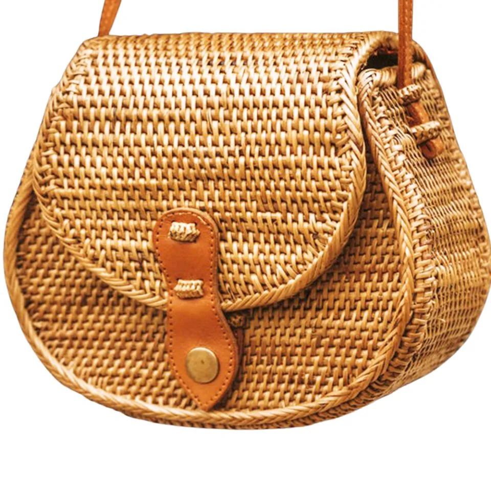Rattan Woven Shoulder Bag Short Lead Time