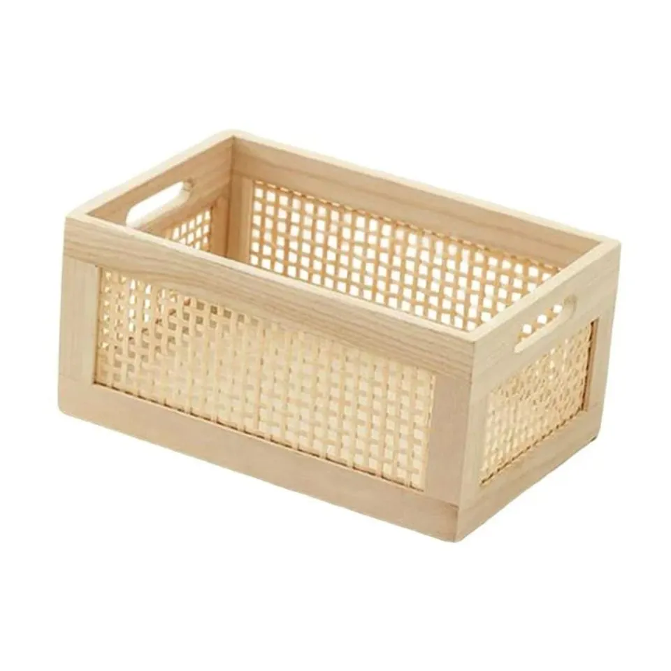 Rectangle Bamboo Storage Basket Low Moq