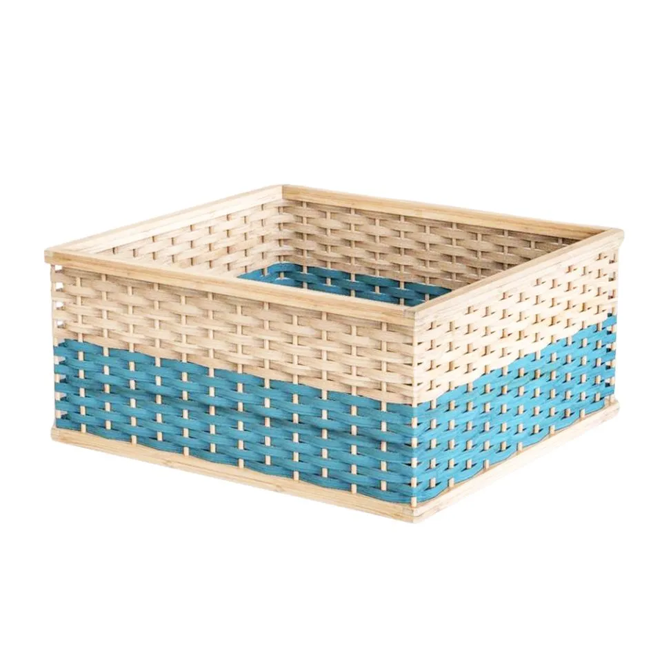 Rectangle Bamboo Storage Basket Handicraft