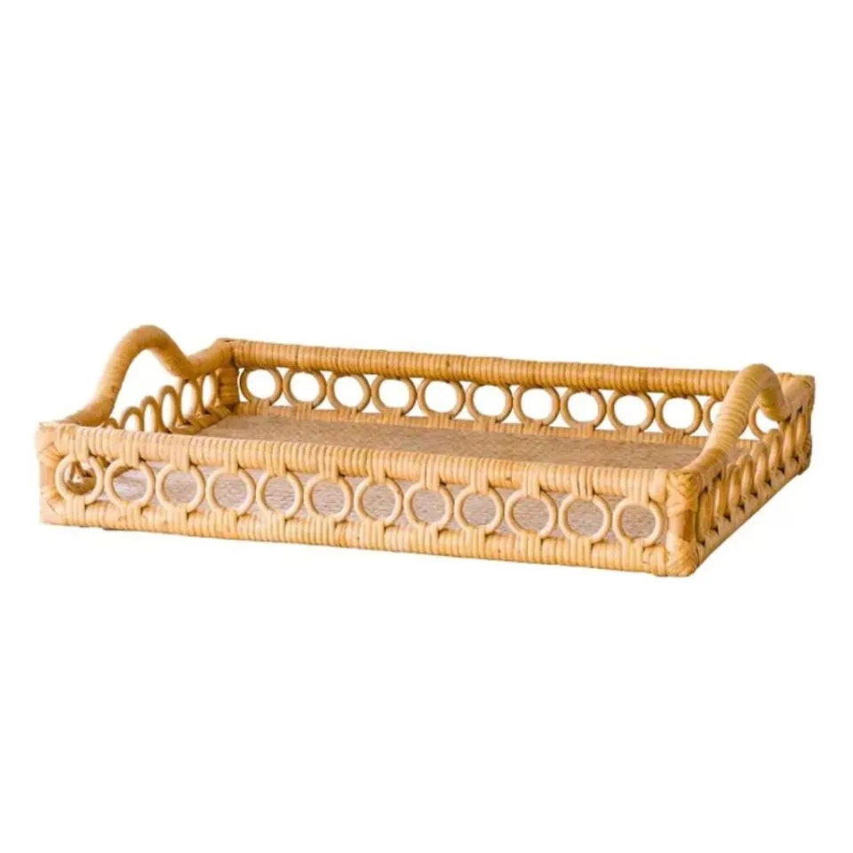 Rectangle Rattan Serving Tray Low Moq