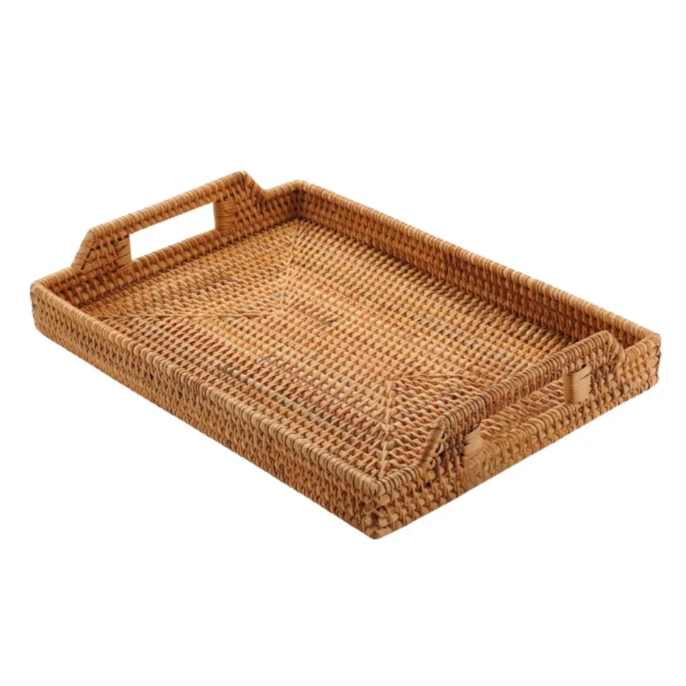 Rectangle Rattan Serving Tray Handicraft