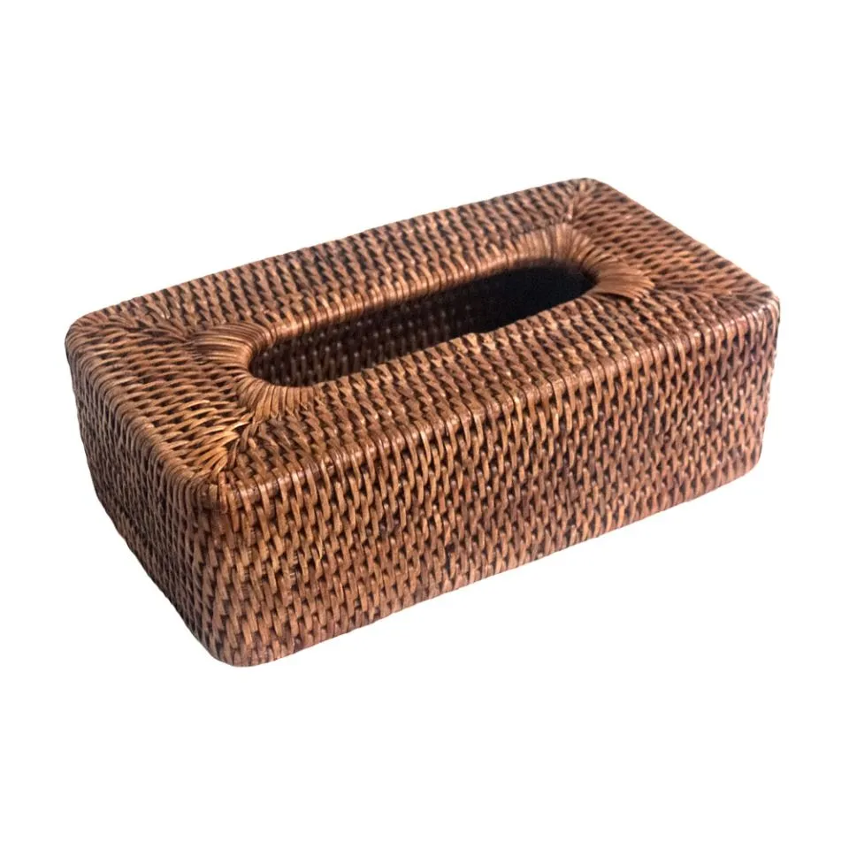 Rectangle Rattan Tissue Napkin Box Low Moq