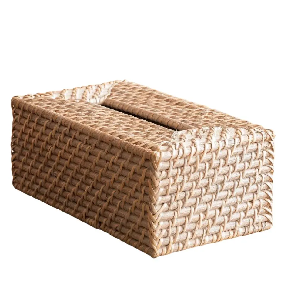 Rectangle Rattan Tissue Napkin Box Manufacturer