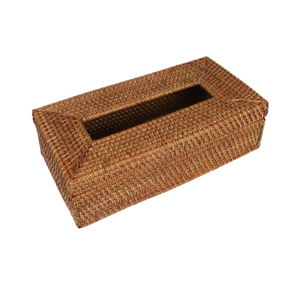 Rectangle Rattan Tissue Napkin Box Handicraft