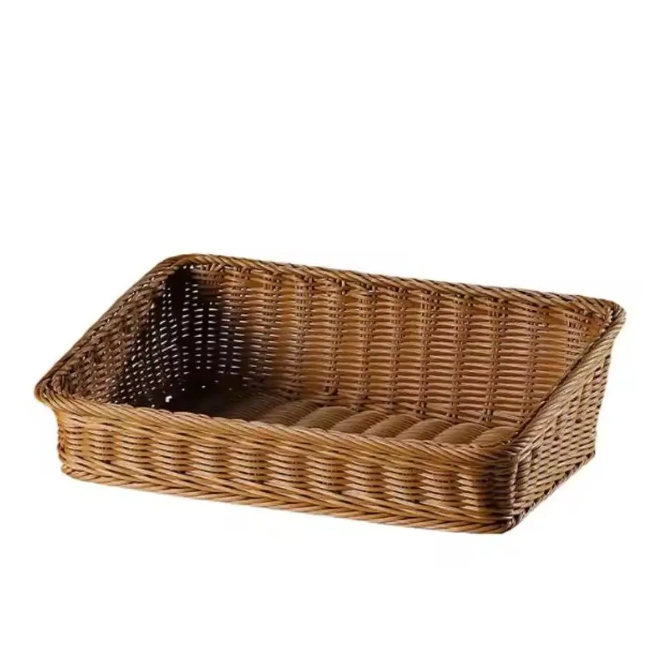 Rectangular Rattan Bread Basket Private Label