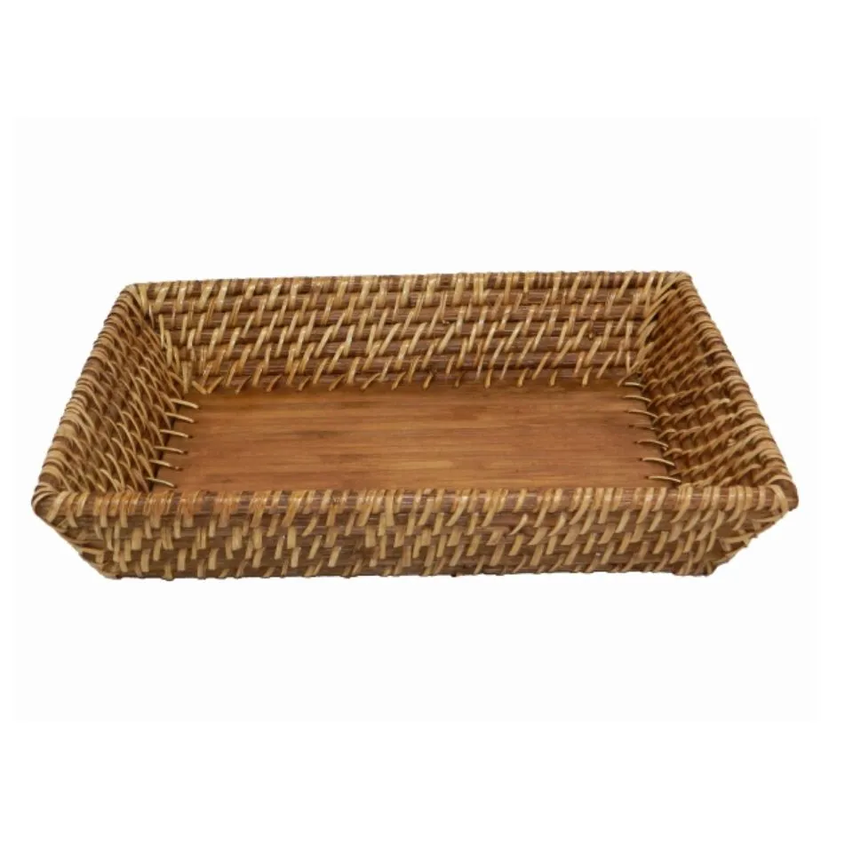 Rectangular Rattan Bread Basket Low Moq