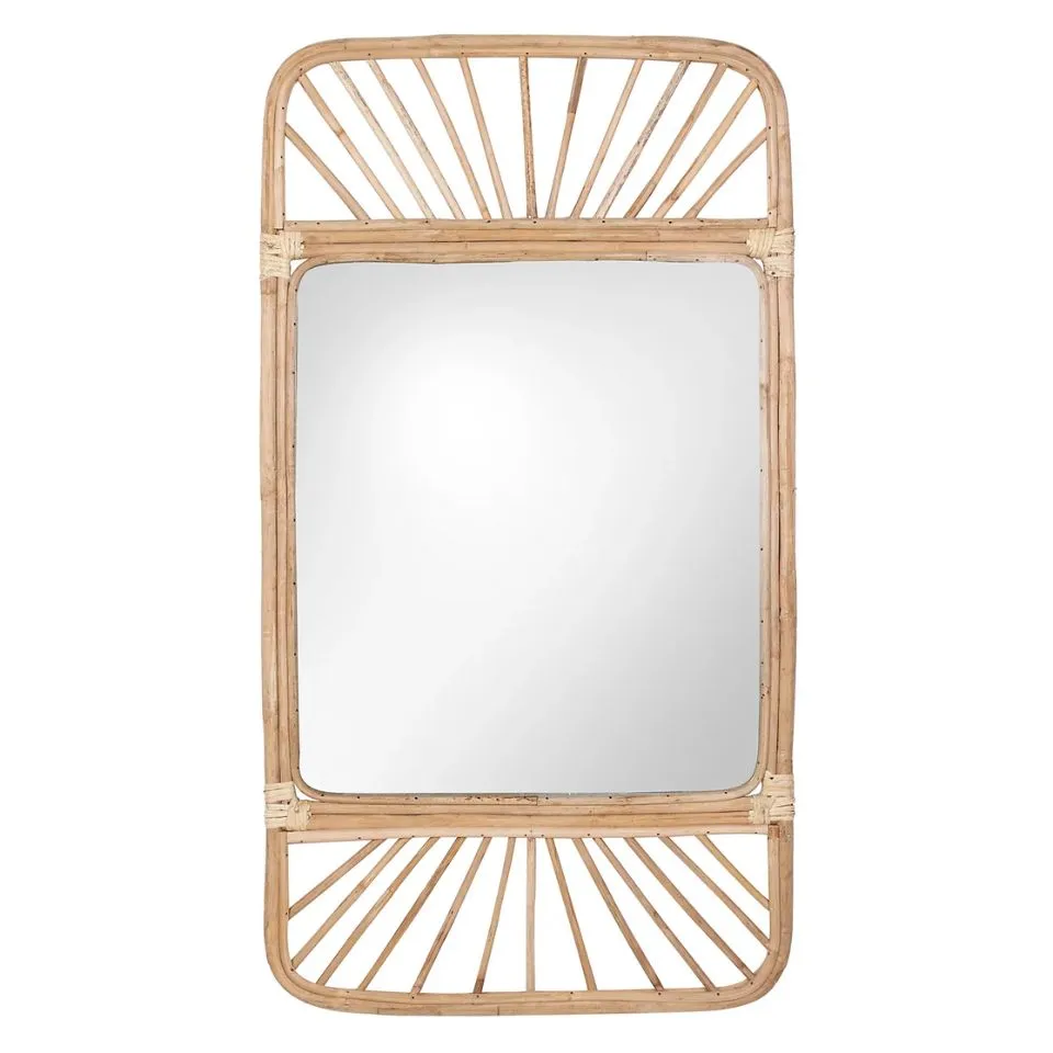 Rectangular Rattan Mirror Hight Quality