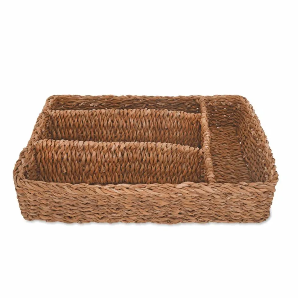 Rectangular Seagrass Flatware Caddy Hight Quality