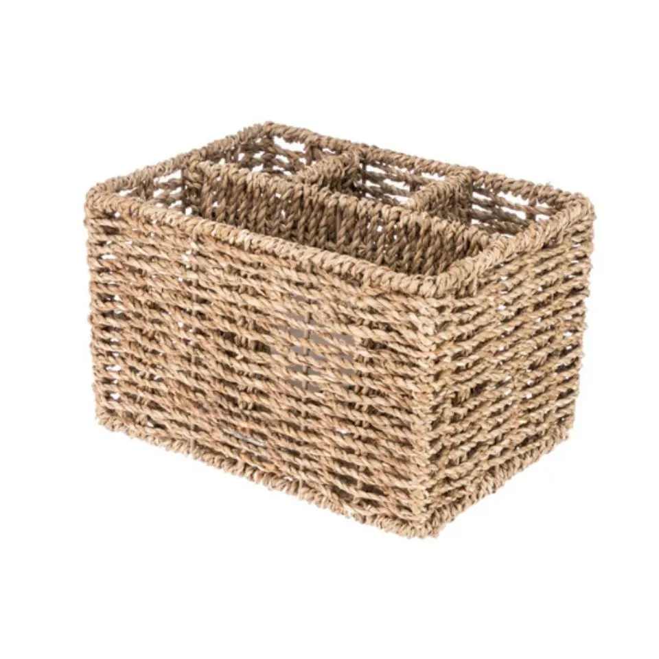 Rectangular Seagrass Flatware Caddy Supplier