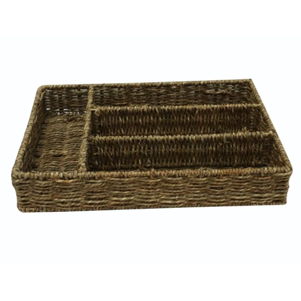 Rectangular Seagrass Flatware Caddy Custom