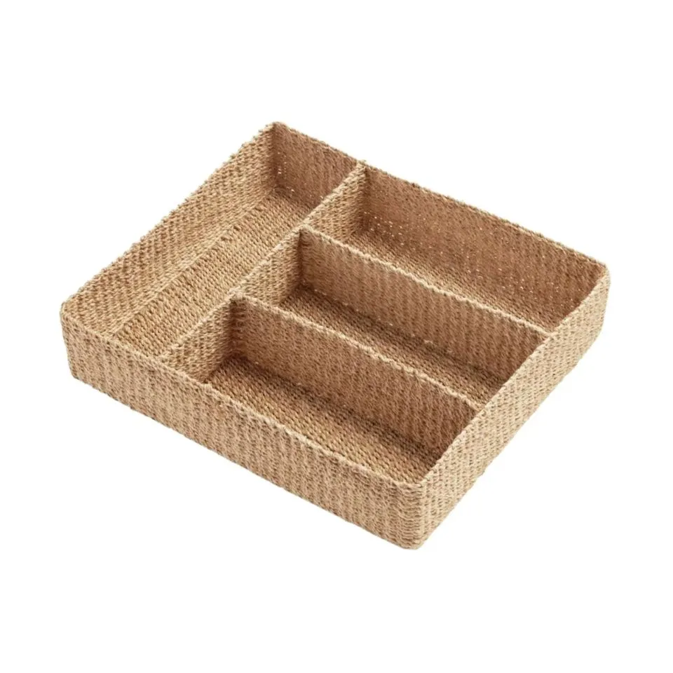 Rectangular Seagrass Flatware Caddy Handicraft