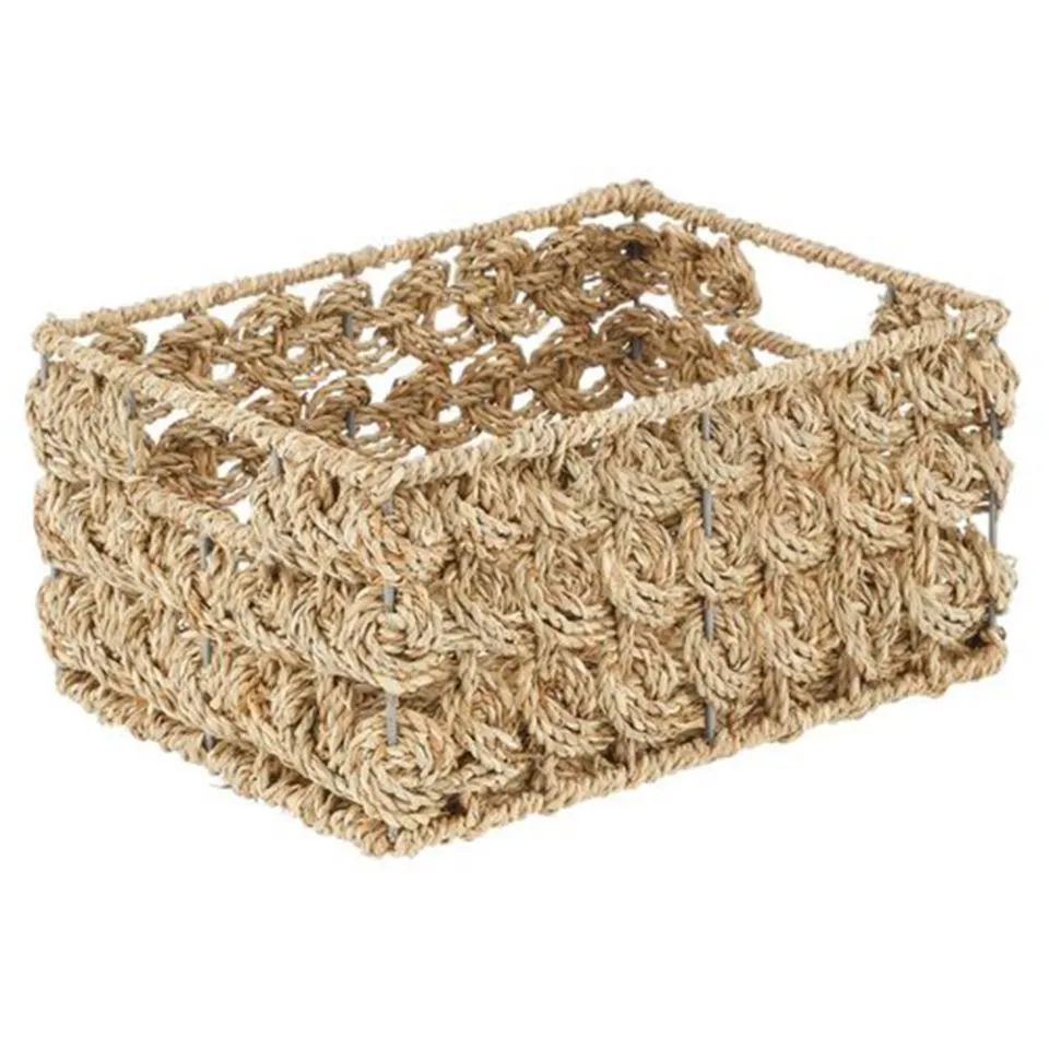 Rectangular Seagrass Storage Basket Low Moq