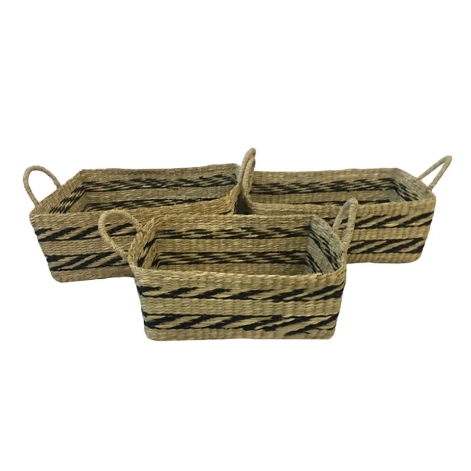 Rectangular Seagrass Storage Basket Set Short Lead Time