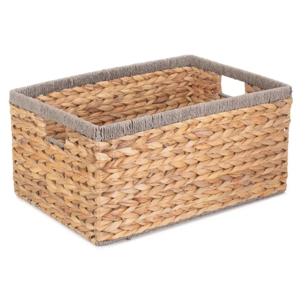 Rectangular Water Hyacinth Storage Basket Custom