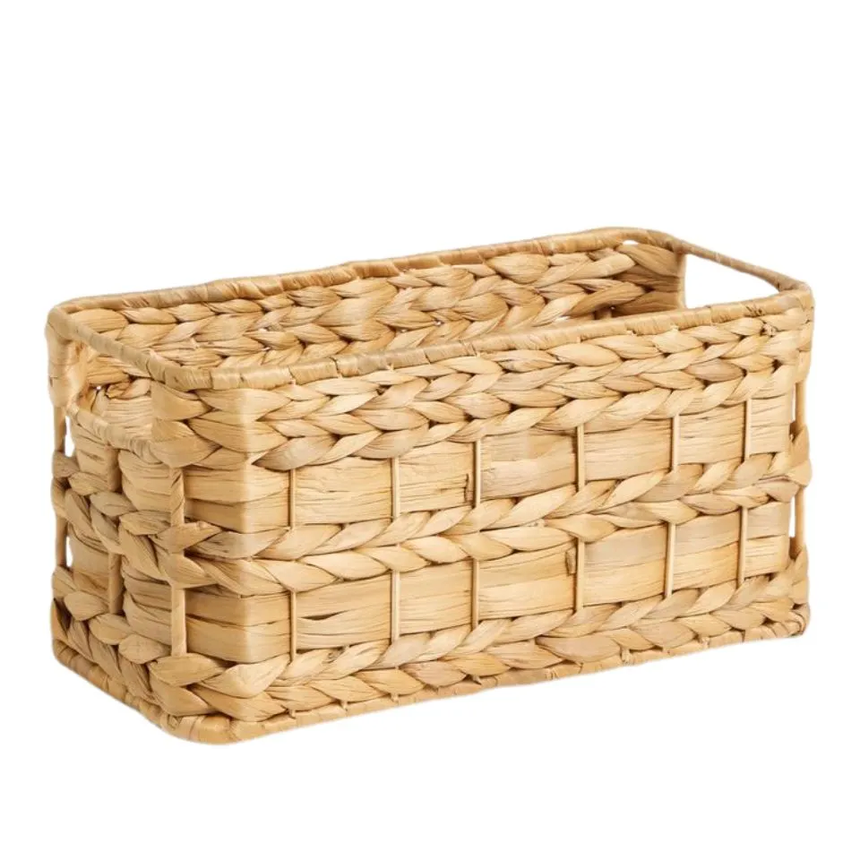Rectangular Water Hyacinth Storage Basket Hight Quality