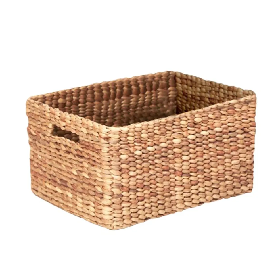 Rectangular Water Hyacinth Storage Basket Short Lead Time