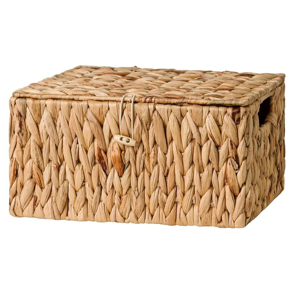 Rectangular Water Hyacinth Storage Basket Manufacturer