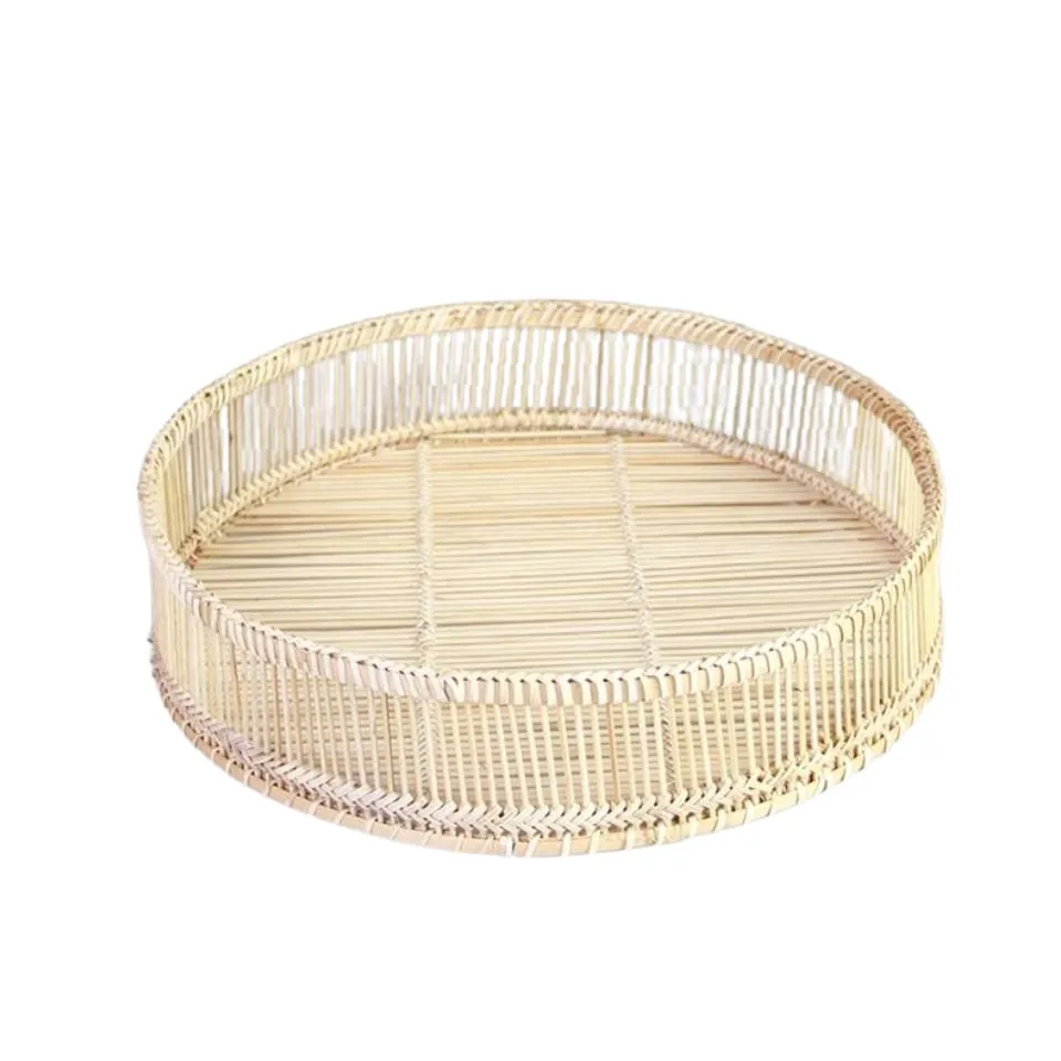 Round Bamboo Serving Tray Private Label