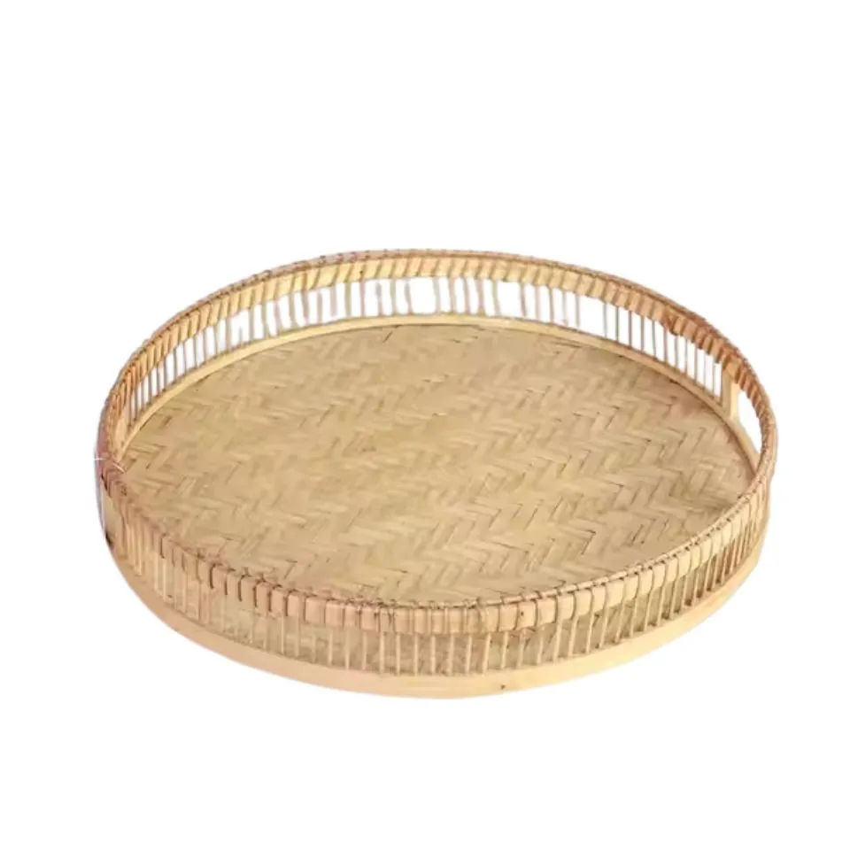Round Bamboo Serving Tray Vietnam