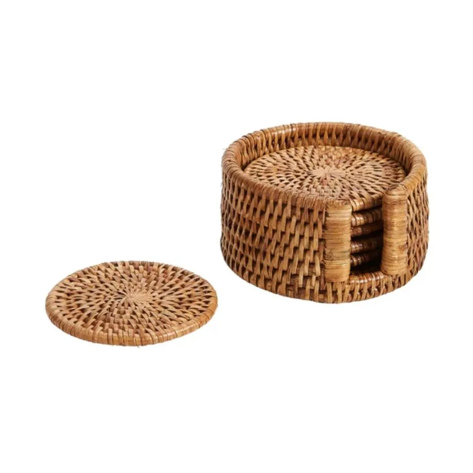 Round Rattan Coasters Handicraft
