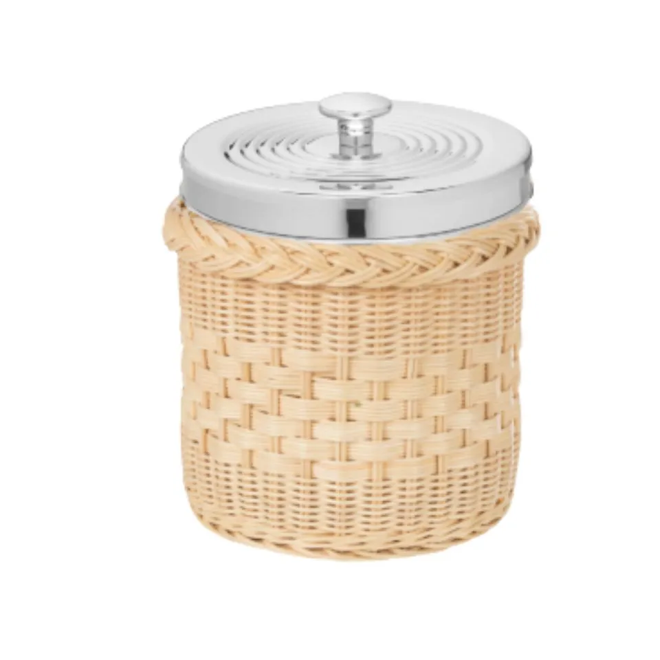 Round Rattan Ice Bucket Handicraft