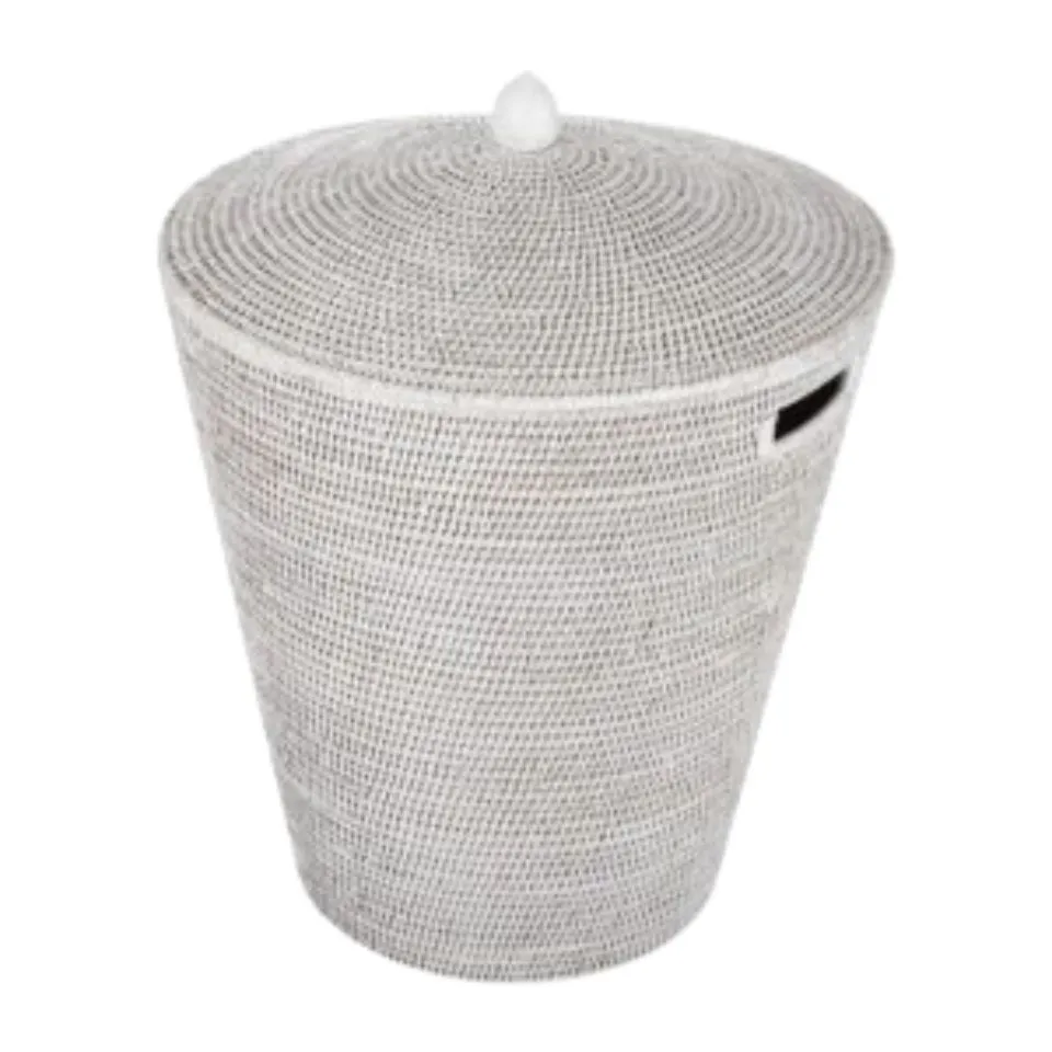 Round Rattan Laundry Hamper With Lid Private Label