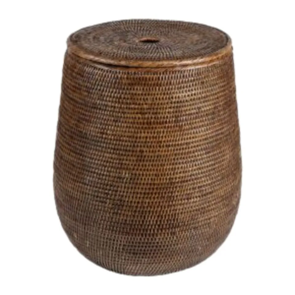 Round Rattan Laundry Hamper With Lid Short Lead Time