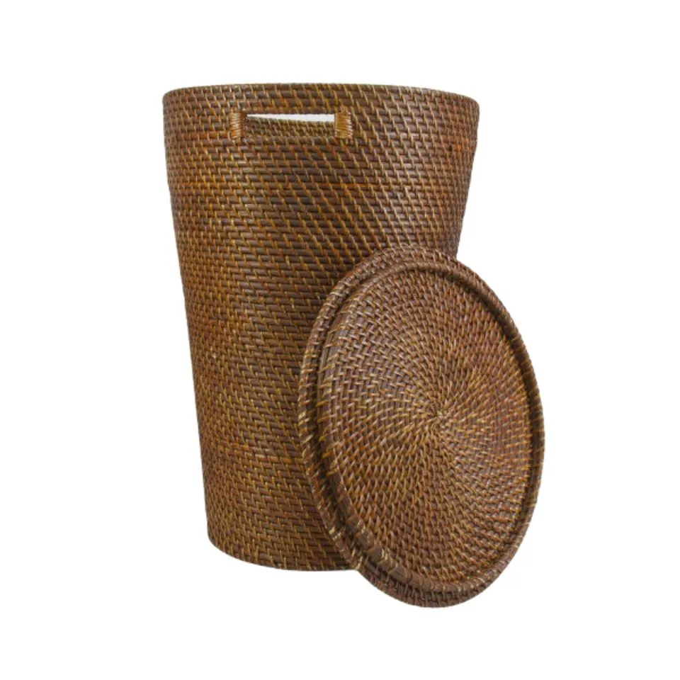 Round Rattan Laundry Hamper With Lid Manufacturer